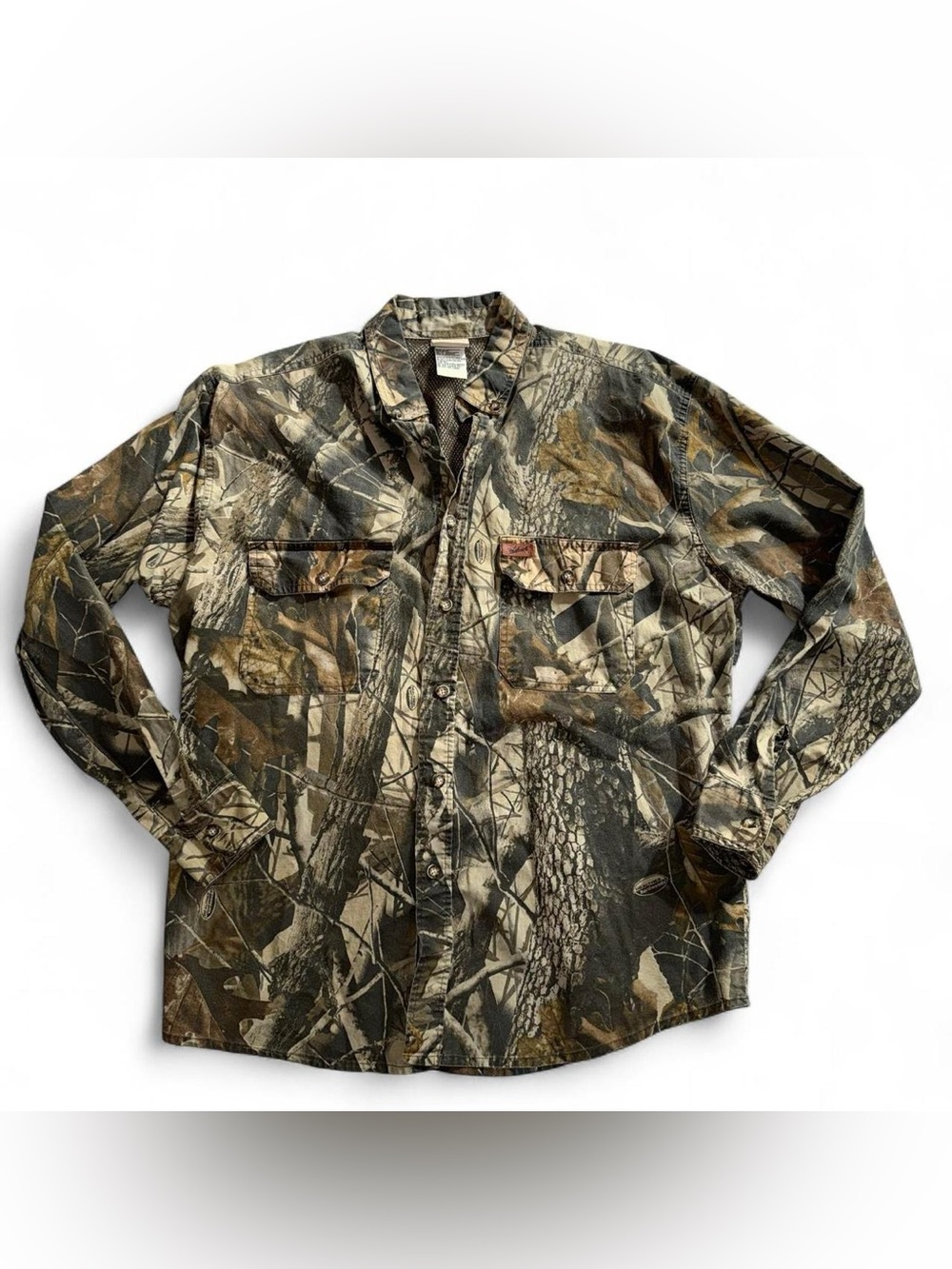 Vintage Woolrich Men's Camo Button-Up Hunting Jacket - Brown Green Black